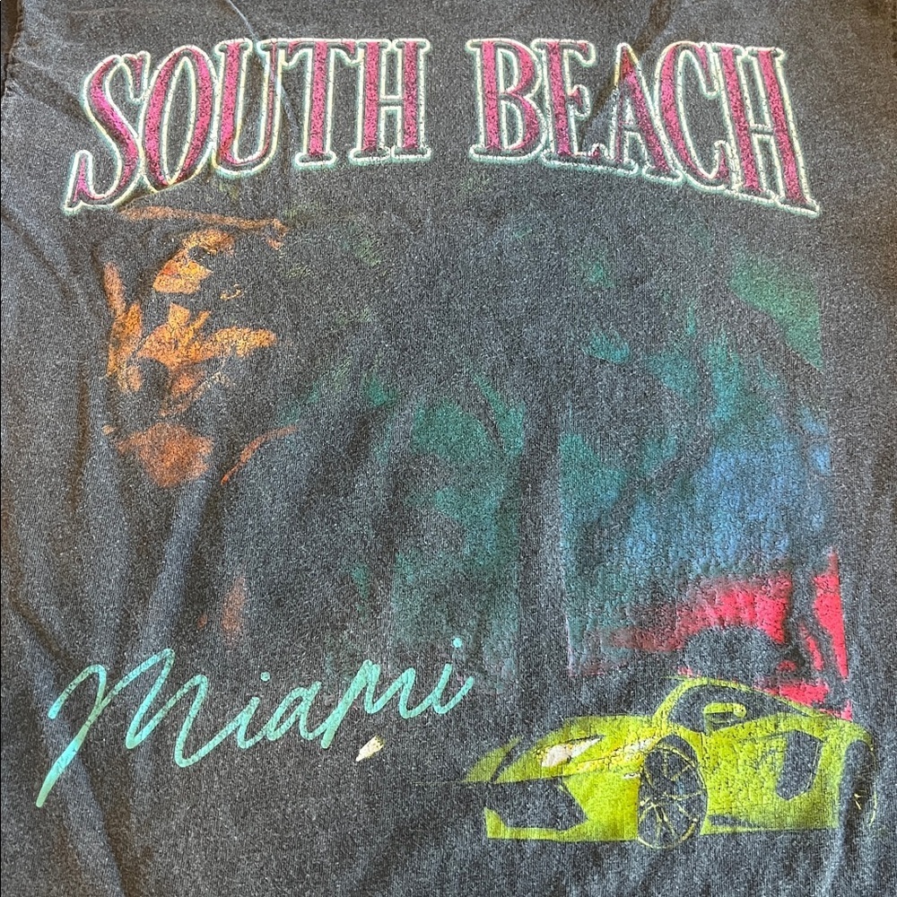 Fashion Nova South Beach Graphic TShirt Gray Size Medium